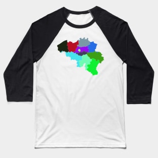 Belgium Color Map Baseball T-Shirt